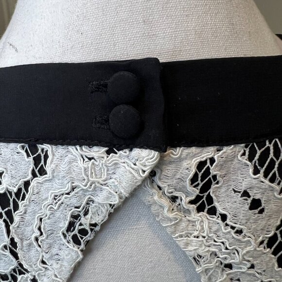 Victoria's Secret Cream Lace Midi Dress with Black Bow, Size 6 - Picture 12 of 16